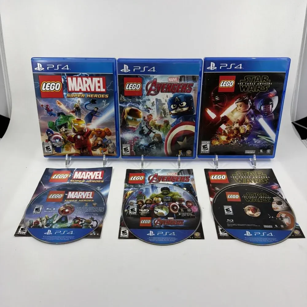 PS4 LEGO Game Lot Marvel Super Heroes Avengers Star Wars Force Awakens CIB